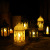 Hexagonal Candlestick Retro Mirror Laser Christmas Moon Luminous Storm Lantern Decoration Scene Atmosphere Candle Light Ornaments