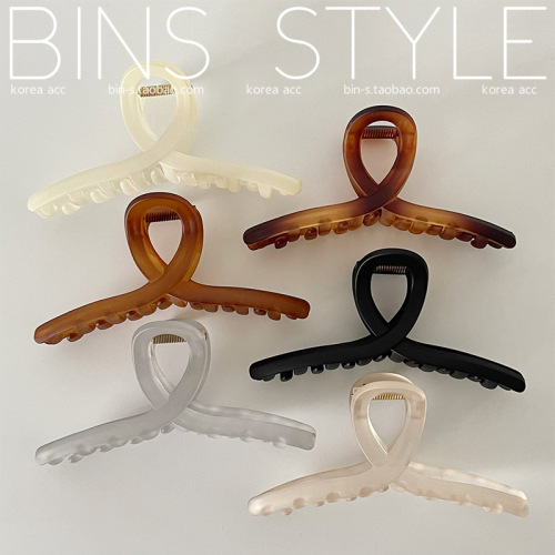 suitable for hair large quantity! korean plus size hair grip acrylic frosted surface cross updo hair grip shark clip