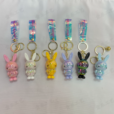 Creative and Refined Rabbit Year Keychain Cartoon Key Accessories Stereo Rabbit Acrylic Pendant