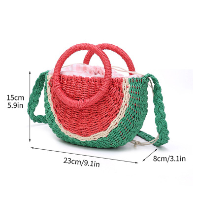Creative Straw Women's Bag Woven Shoulder Bag Hand-Woven Bag Cute Small Handbag Customized