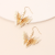 European and American Style Cool Golden Butterfly Earrings Clavicle Chain Online Influencer Pop Ornament Butterfly Studs Titanium Steel Necklace Set