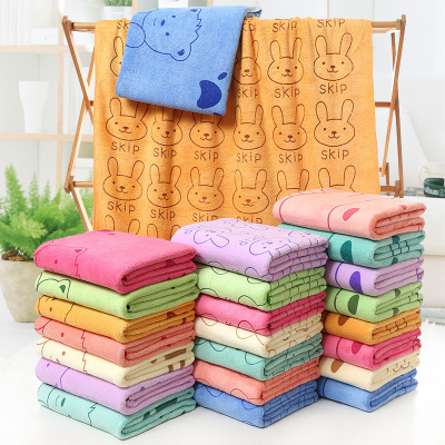 Microfiber Large Bath Towel Household Absorbent Adult Cartoon Children's Printed Swimming Beach Towel Factory Direct Sales