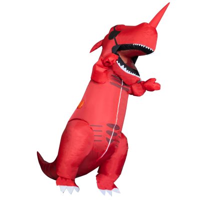 2022 New Halloween Red One-Horned Dinosaur Inflatable Clothing Cosplay Dinosaur Props Doll Clothing