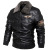 Foreign Trade Men's Winter Coat Men's Leather Jacket Fleece Lined Padded Warm Keeping Motorcycle Lapel PU Leather Coat Men's Clothing