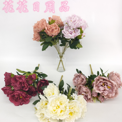Artificial/Fake Flower Bonsai 11 Big Peony Vase Decoration Ornaments
