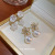 Silver Needle Pearl Cluster Flower Earrings French Style Retro Design Ear Stud Earring Fashion Trending New Earrings Women
