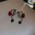 Silver Needle Tulip Rose Diamond Love Heart Earrings Korean Ins Metallic Earrings Creative Personalized Earrings Female