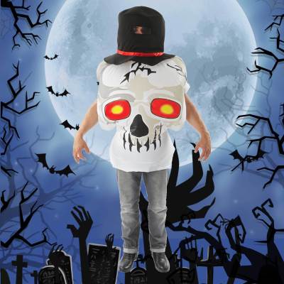 Amazon New Halloween Skull Inflatable Clothing Ghost Festival Party Play Spoof Horror Skull Inflatable Clothes