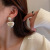 925 Silver Stud Rhinestone-Encrusted Pearl Double Ring Love Heart Earrings French Entry Lux Niche Earrings Elegant High-Grade Earrings for Women