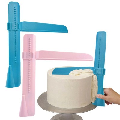 Adjustable Height Cake Surface Spatula Plastic Scraper Cream Scraper Scraper DIY Baking Smoothing Tool