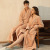 Foreign Trade Winter Thermal Flannel Nightgown Unisex Wear plus Size Coral Fleece Couple Bathrobe Female Autumn and Winter Long