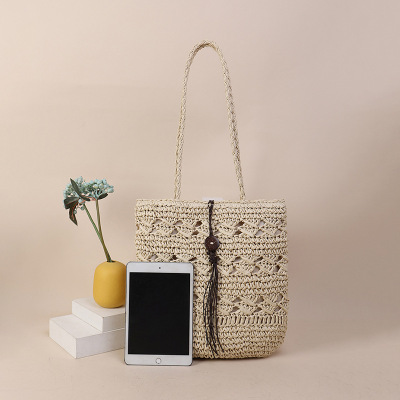 Trendy Women's Bags Personality Hollow out Paper-String Woven Bag Fashion Shoulder Straw Bag Casual Bag Beach Bag