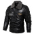 Foreign Trade Men's Winter Foreign Trade Leather Jacket Fleece-Lined Thickened Men's Pu Lapel European and American Biker's Leather Jacket