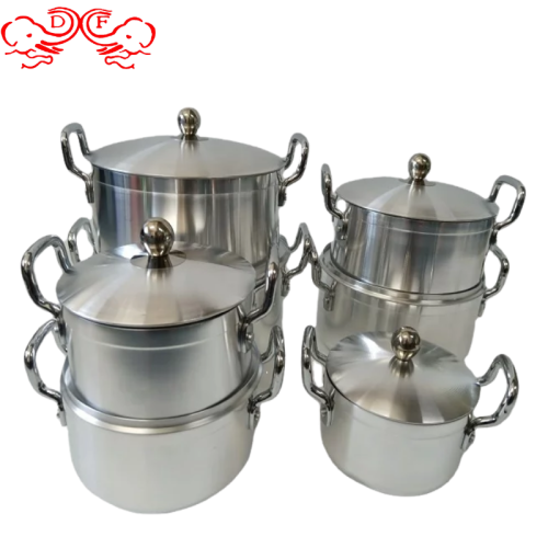 df99969 foreign trade 7-piece set aluminum pot sanding aluminum soup pot household commercial 14-piece aluminum pot african hot sale