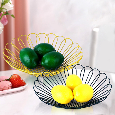 Nordic Fruit Plate Ornaments Living Room Home Stylish Teapoy Modern Light Luxury Personalized Creative Iron Draining Fruit Basket