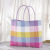 Processing Customization Wholesale Hand-Carrying Knitting Shopping Bag Nylon Woven Handbag Shopping Basket