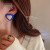 925 Silver Needle Klein Blue Heart Wool Ball Earrings Autumn and Winter New Bear Earrings Plush High-Grade Earrings for Women