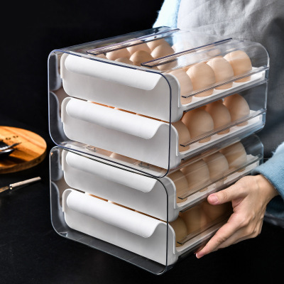 Household Multi-Layer Drawer Egg Storage Box Storage Box Kitchen Refrigerator Pull-out Crisper Egg Carton Put Egg Storage Box Pieces