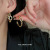 Real Gold Electroplated Silver Needle Zircon with Diamond C- Shaped Eardrop Earring Korean Style Cold Elegant Ear Studs Earrings Wholesale for Women