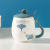 Ceramic Cup Creative Cartoon Three-Dimensional Relief Elephant with Spoon with Lid Office Student Household Gift Coffee Mug