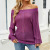 Foreign Trade Women's Clothing Spring and Summer New Hollow Sweater Foreign Trade Solid Color Loose Sexy Shoulder-Baring Sweater Women