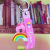 Online Influencer Cute Ins Rainbow Bear Bunny Keychain Car Key Pendant Bag Charm Promotional Gifts