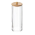 Cotton Swab Storage Bamboo Cover Acrylic Portable round Container