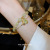 Metal Peanut Crystal Double-Layer Bracelet Korean Personality Design Fashionable Temperament High Sense Wristband Bracelet Wholesale Female
