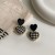 Korean Ins Retro Minority Black and White Checkerboard Earrings New Graceful Personality Simple Stud Earrings Wholesale Women