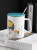 Creative Relief Gorgeous Romantic Flower and Leaf Ceramic Cup with Cover Spoon Office Home Coffee Milk Cup Gift Cup