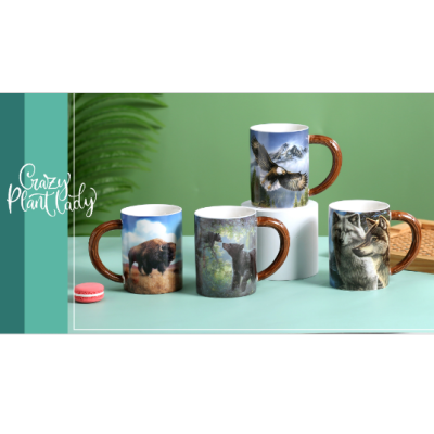 Creative New 3D Animal Ceramic Mug with Spoon Office Coffee Cup Home Breakfast Cup Couple Gift Cup