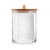 Cotton Swab Storage Bamboo Cover Acrylic Portable round Container