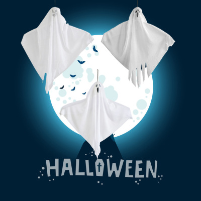 Halloween New White Emotional Ghost Hanging Ghost Pendant Door Curtain Decorations Layout Props Horror Atmosphere