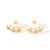 Korean Style Fashion Creative Little Daisy Stud Earrings Women's Back-Mounted Diamond-Embedded Simple Chrysanthemum Oil-Spot Glaze Flowers Stud Earrings Earrings