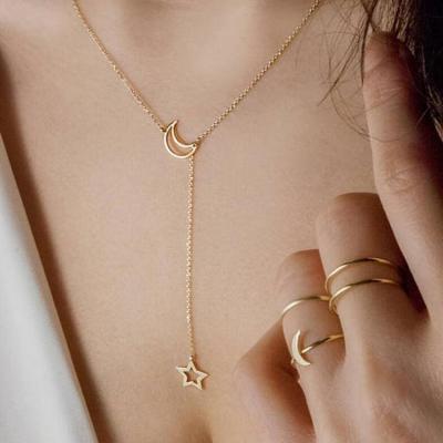 European and American Jewelry Cross-Border Foreign Trade Fashion Simple Moon XINGX Necklace Clavicle Chain Short Necklace Wholesale