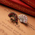 European and American Foreign Trade Original Order Exquisite Retro Fan Studs Female Alloy Red Crystal Scallop Earrings Ear Rings
