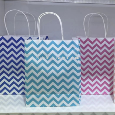 Corrugated Kraft Paper Shopping Bag Six-Color Gift Bag Handbag