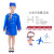 Children's Flight Attendant Clothing Cosplay Flight Attendant Long Air Less Professional Experience Performance Wear Kindergarten Performance Set