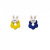 925 Silver Needle Korean Sweet Mori Cartoon Bunny Earrings Small Fresh Flower Earrings Cute Animal Earrings