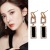 Korean New Graceful and Fashionable Long Geometric Square Tassel Earrings Personalized Earrings Women's Black Dripping Stud Earrings