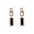 Korean New Graceful and Fashionable Long Geometric Square Tassel Earrings Personalized Earrings Women's Black Dripping Stud Earrings