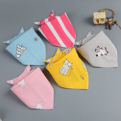 Newborn Saliva Towel Newborn Cute Cotton Custom Logo Autumn and Winter Cartoon Princess Solid Color Baby's Triangular Hood