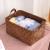 Customized Storage Basket Leather Handle Hand Woven Basket Large Capacity Storage Basket Sundries Basket Pp Waterproof Dirty Clothes Basket