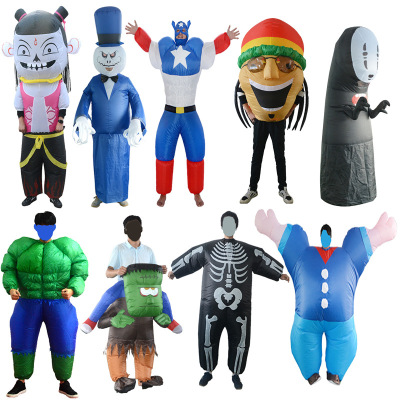 Cross-Border Cartoon Cartoon Characters Inflatable Clothing No Face Man Nezha Cosplay Character Play Costume