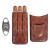 PU Leather Gaiters Portable Business Travel out 3 PCs Cigar Holster Cigarette Case with Cigar Cutter 0067