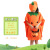 Halloween Costume Children Adult Non-Woven Pumpkin Clothes Parent-Child Cosplay Pumpkin Cloak Performance Wear