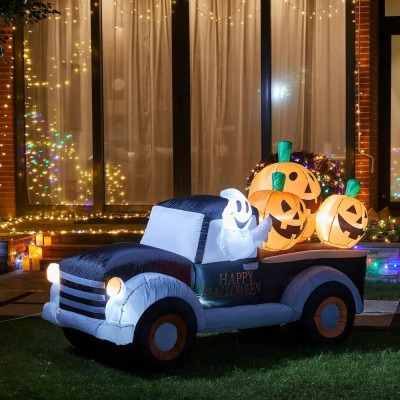 Cross-Border Halloween Car Inflatable Model Ghost Festival Pumpkin Ghost Luminous Courtyard Decoration Props Inflatable Model