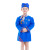 Children's Flight Attendant Clothing Cosplay Flight Attendant Long Air Less Professional Experience Performance Wear Kindergarten Performance Set