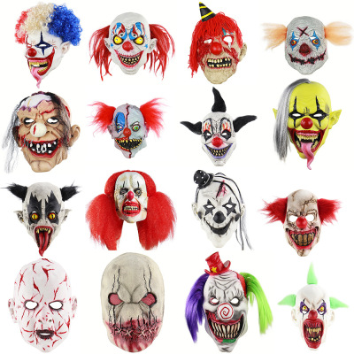 Halloween Horror Mask Latex Grimace Party Mask Foreign Trade New Masquerade Clown Mask Popular