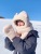 Cute Bear Hat Warm Scarf One-Piece Hooded Women's Autumn and Winter Winter Gloves Three-Piece Set Fashion Suede